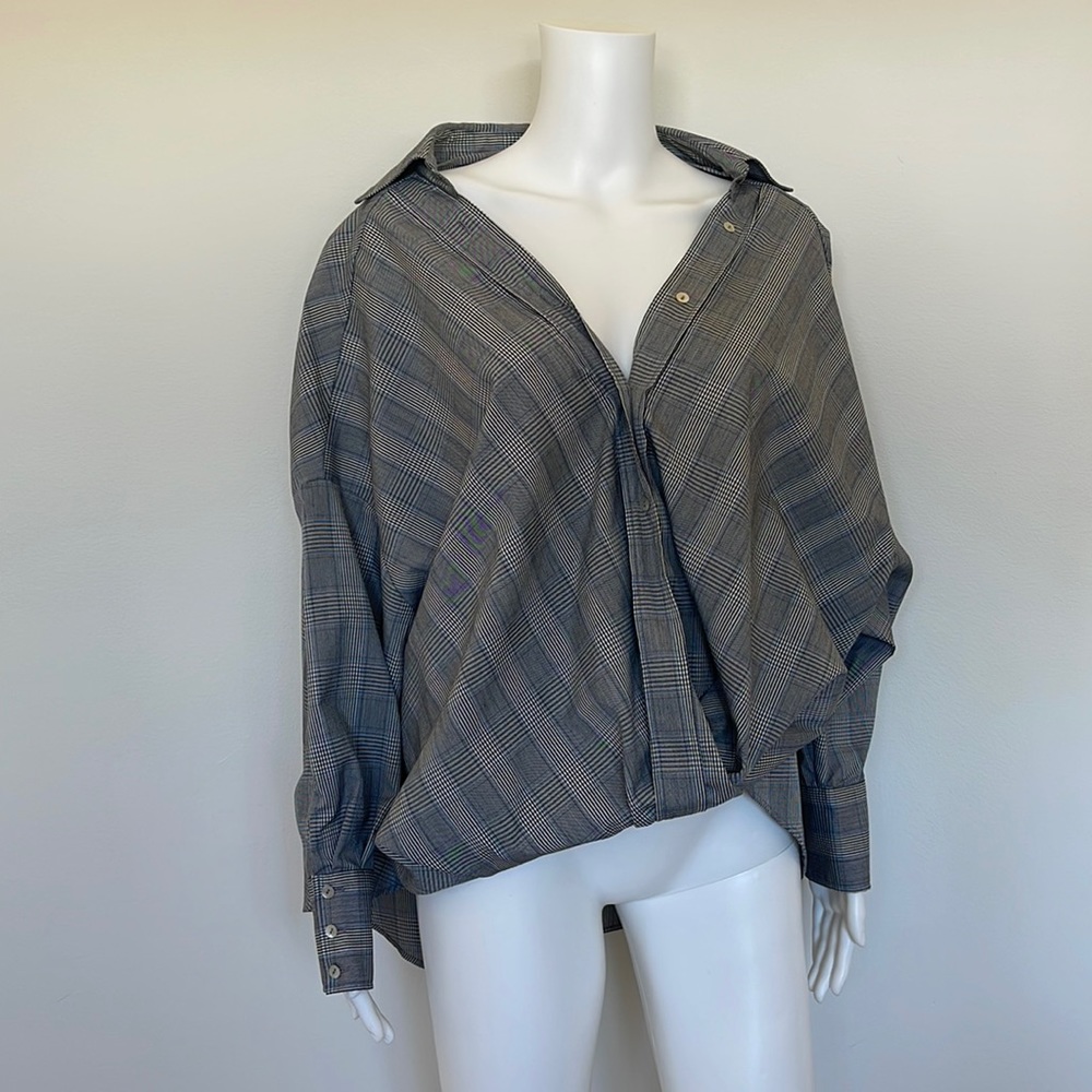 Zara Plaid Button Down Knotted  Front | Size M